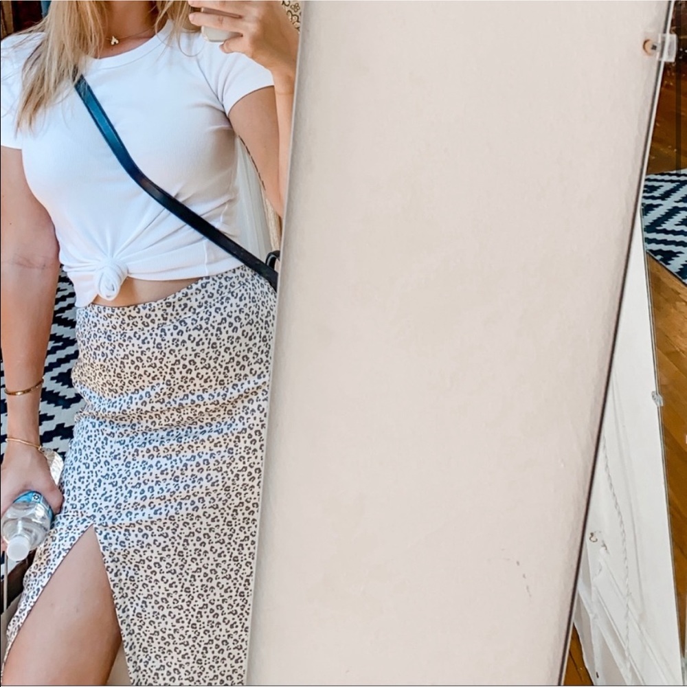 Abercrombie Satin Cheetah Print Skirt